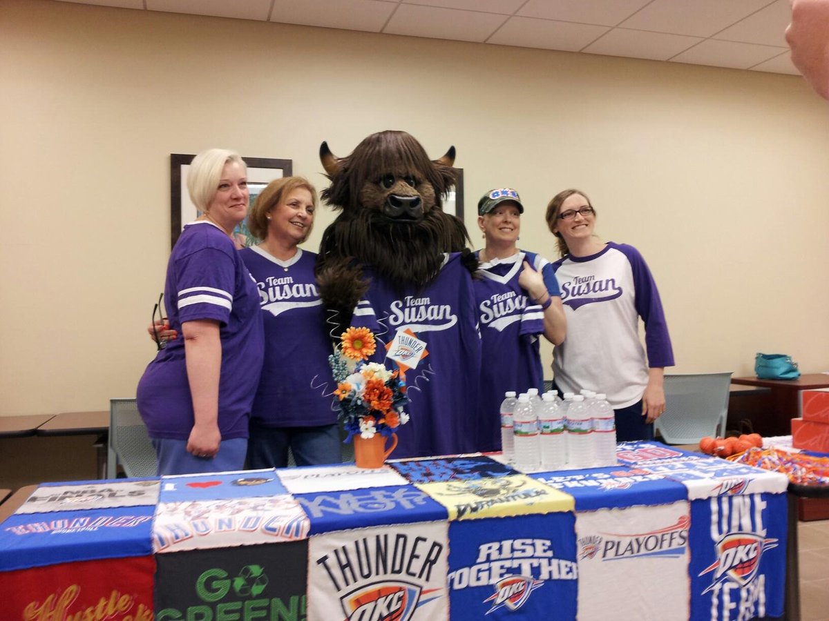 barbcrews's tweet photo. @OKCTHUNDER @rumblethebison memories #stephensoncancercenter @AllisonAuthor https://t.co/dMFZBVg189