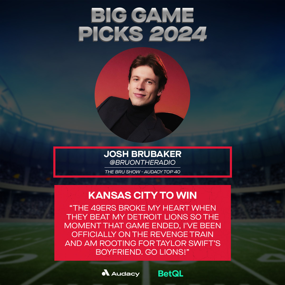 BRU IS GOING WITH THE PUBLIC ‼️ @BruOnTheRadio is backing Kansas City to WIN! Check out how the biggest talent @Audacy and @betqlapp Network are betting #SBLVIII! ➡️bit.ly/3SNc9Ka