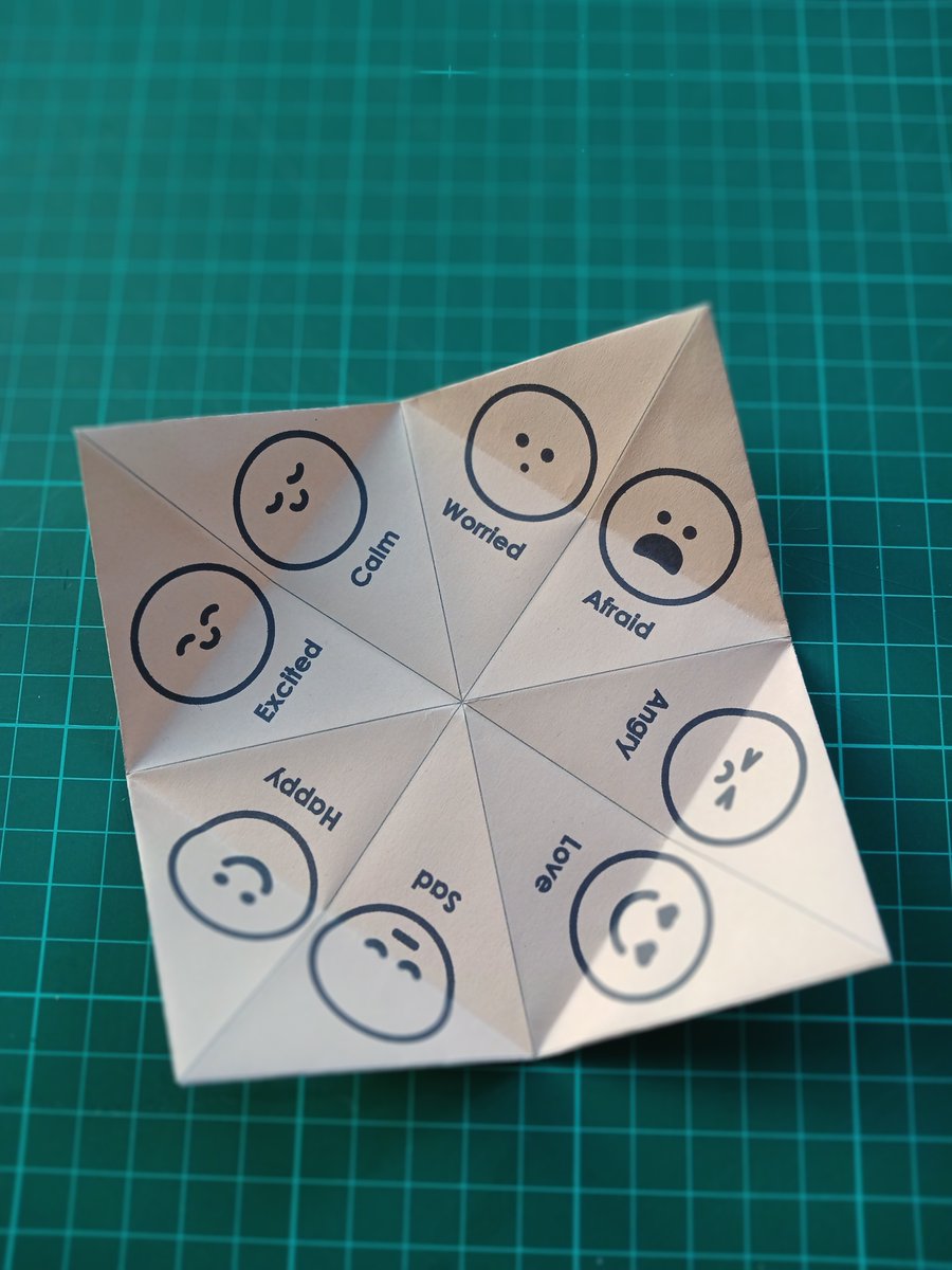1/3 New activity sheet. Paper Ball's 'fortune teller' on etsy store now. 
👉 For the duration of #ChildrensMentalHealthWeek I'm offering free downloads, DM if you'd like the link. 😊
#ChildrensMentalHealthWeek #TeachersResources #ParentResources #TherapeuticParenting #PaperBall