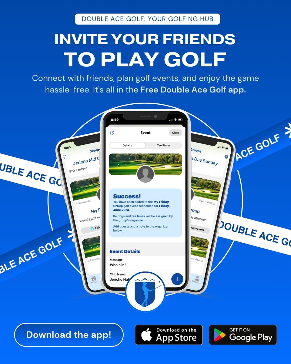 DoubleAceGolf's tweet photo. Invite your friends to play golf the easy way.  Avoid the annoying group text.  Try the free Double Ace Golf mobile app today! #golf https://t.co/EPycVNh0lS