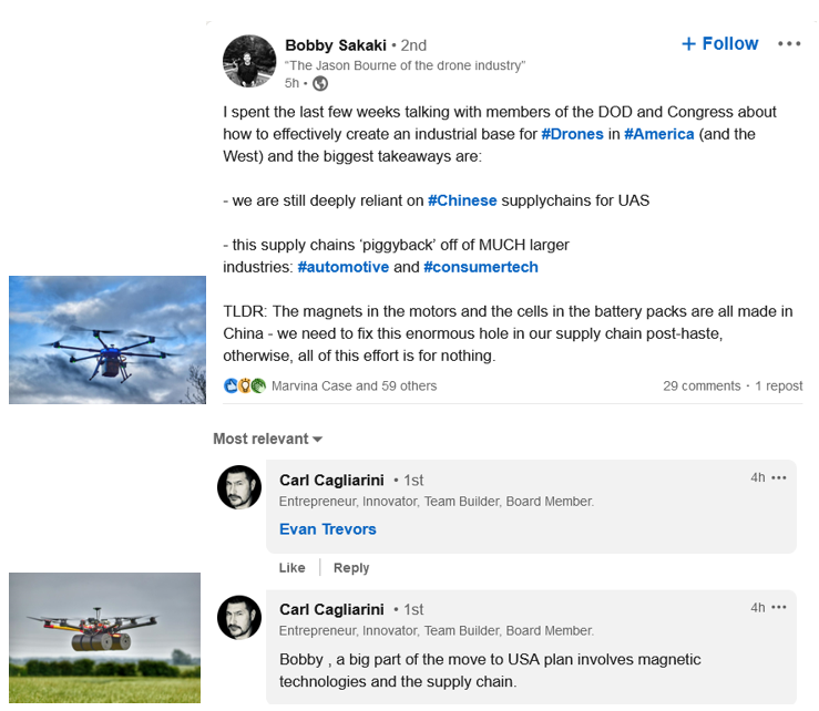 xalles1's tweet photo. Drones in America

The USA is still deeply reliant on Chinese supply chains for #UAS

#ArtemisX breaking down barriers for US manufactured Drones

https://t.co/waHT15DMiA

#Stocks #Defense #Drones #VentureCapital $XALL https://t.co/0cJC2q7DrW
