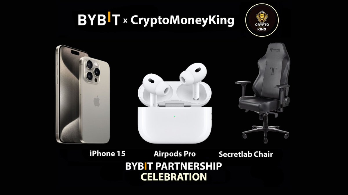 ProfSatoshiBTC's tweet photo. #Giveaway
1) Iphone 15 🤳
1) Airpods pro
1) SecretLab Chair

To be Eligible 👇 
- Sign up to Bybit using this Link https://t.co/XTJLsyNV4T
-Fill up the google form
https://t.co/2ftlsHiGwd
 (users must fill up the google form in order to qualify) https://t.co/F9RLpEmf0d