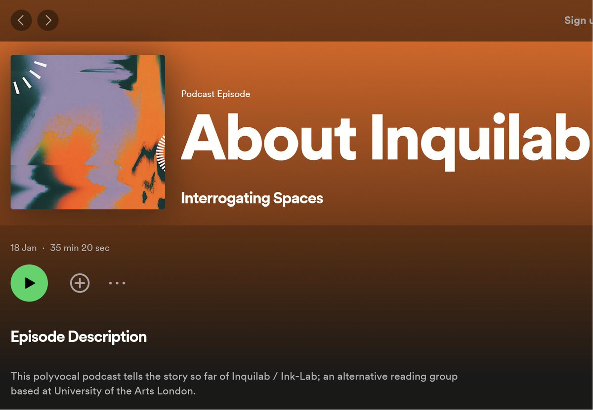Really chuffed to feature on @UALTLE podcast episode about our radical reading group Inquilab at @UAL It's such a rich initiative to participate in. Search for 'Interrogating Spaces' on your fave podcast platform to hear about what we do