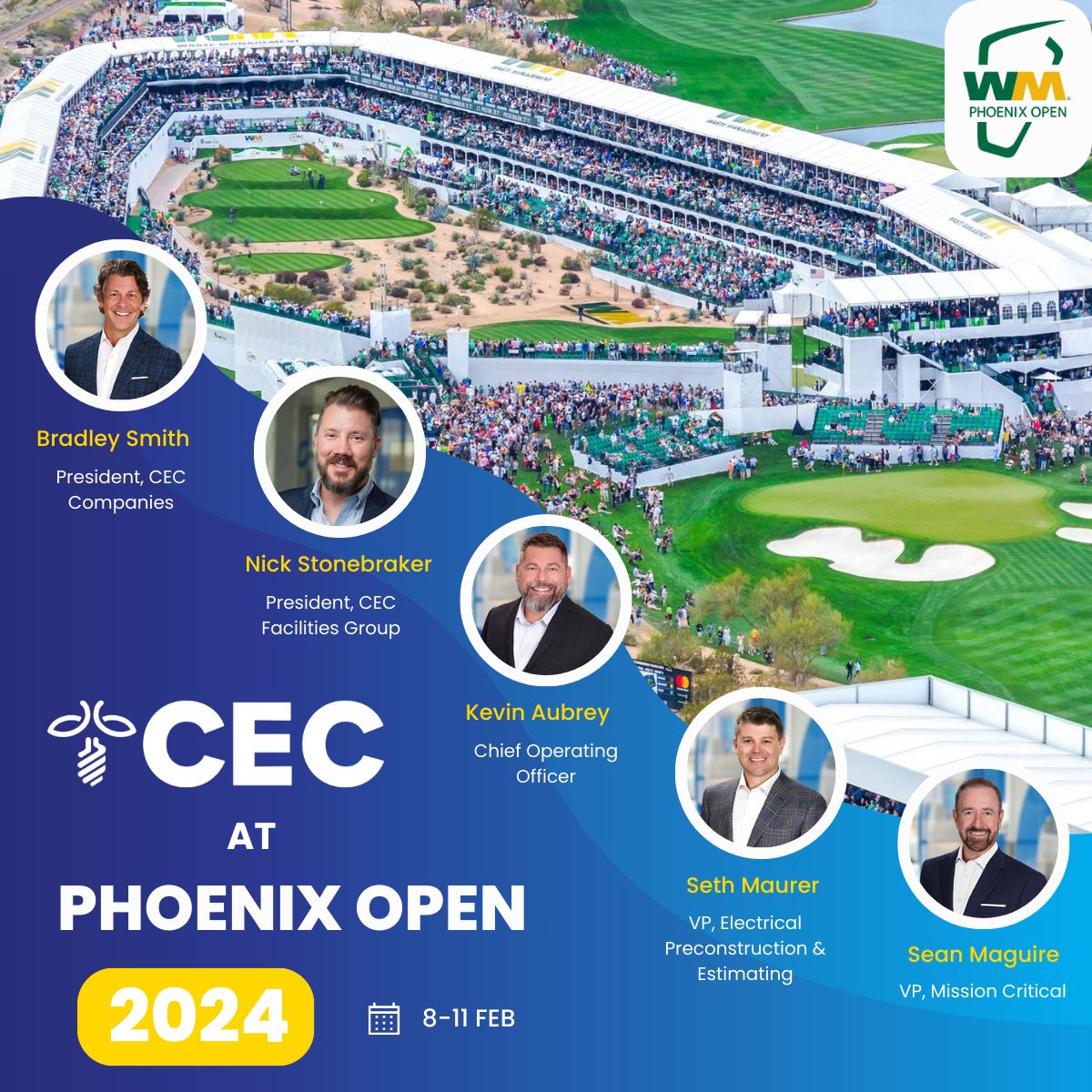 CEC_Facilities's tweet photo. We're excited to announce that some of CEC's key individuals will be attending the Waste Management Phoenix Open! As we tee off at this event, we're eager to make new connections and strengthen our network within the industry. See you there!! 
#WasteManagmentOpen #WMOpen2024 https://t.co/ivG6diiZBH
