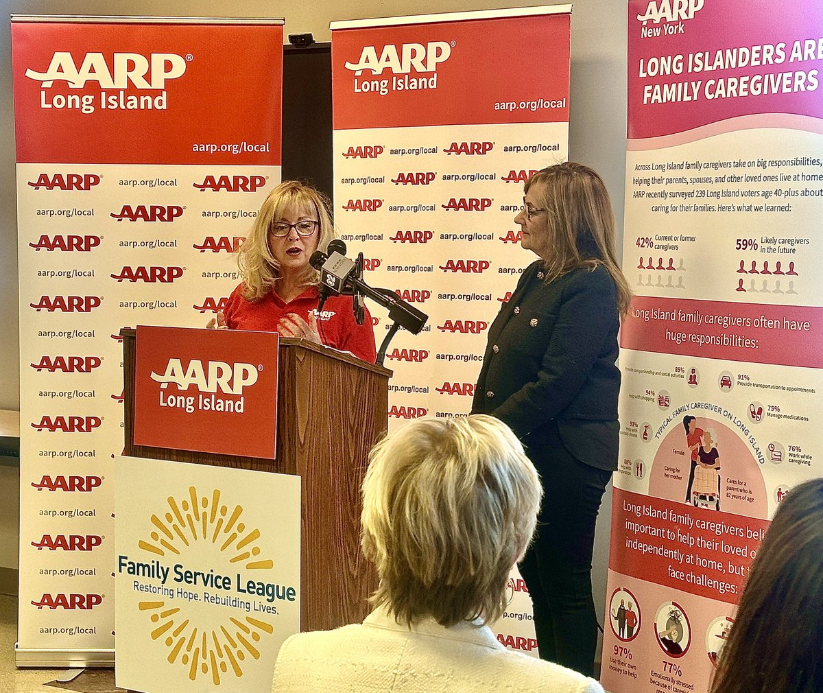AARPNY's tweet photo. @NYSSenatorMRM . @AARPLongIsland volunteer @merylmanthey shared how her mom was denied a shower, dehydrated & hospitalized. She hired a private aide to watch her mom & she's concerned about the lack of oversight in nursing homes. The #LTCOP program must receive funding to do spot inspections! https://t.co/uk8QlaK96D