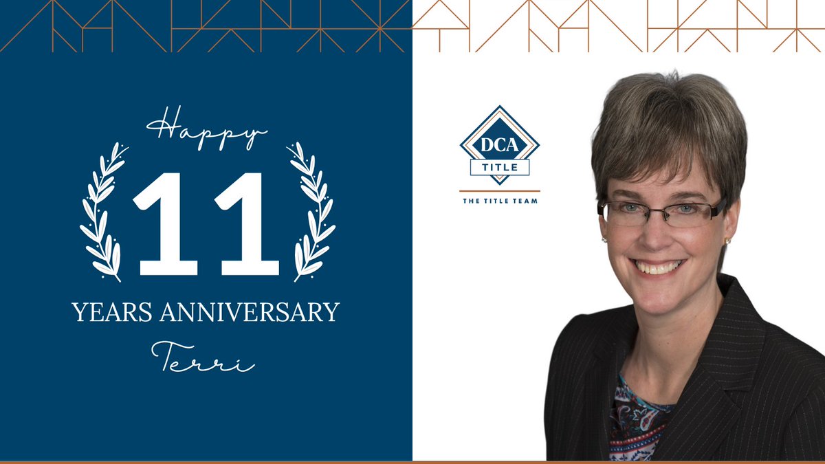 ✨ Happy Anniversary Terri and thank you for contributing to our success for the past 1️1 years! 🎉
.
#dcatitle #happyanniversary #dcateam #titleinsurance #titleindustry #closingservices #twincities #thetitleteam #realestate #escrow #titlecompany