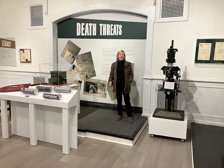 evelazarus's tweet photo. Inspector Vance's forensic skills were so effective that in 1934 there were 7 attempts on his life. Fortunately, criminals weren't too smart, they signed their names on the death threats! Looking forward to my talk at Vance's old lab @policemuseum Feb 17: https://t.co/YGcwAu17q7 https://t.co/xb5ijK57DY