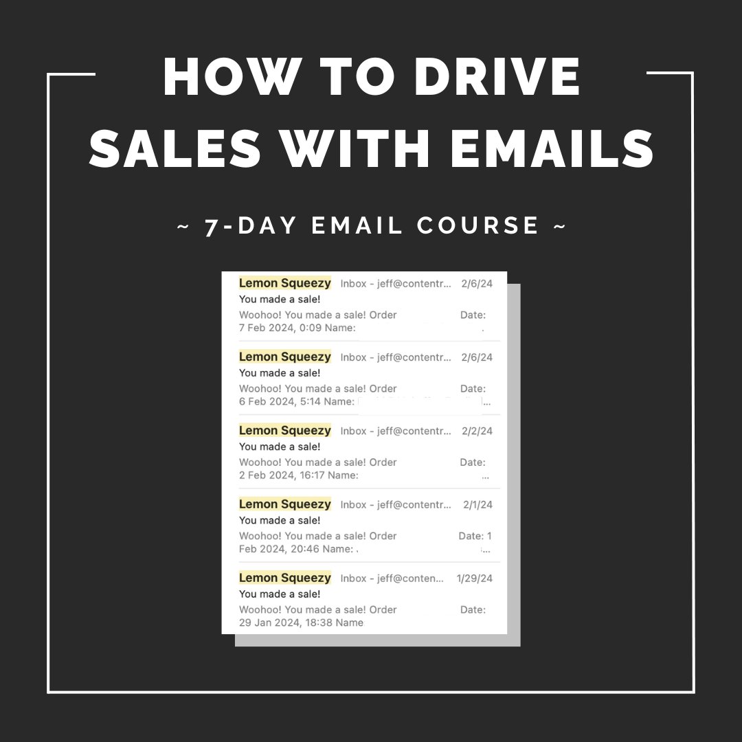 Most people overcomplicate online sales.

Email marketing is one of the easiest ways to grow your online business.

My emails drove +$200k in sales in 2023.

I’ve put together a 7-day course to show you how.

Like and reply “emails” to join in. [must be following to DM]