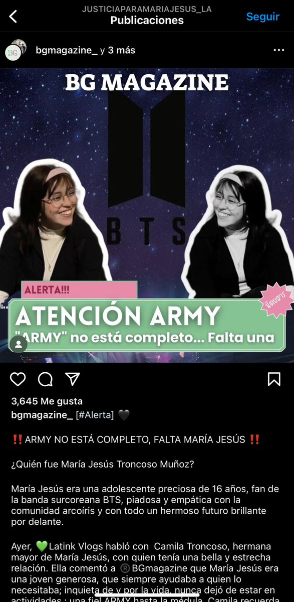 armymecuidamx's tweet photo. Les invito a que vayan al perfil @ justiciaparamariajesus_la en Instagram y @info_mariajesus para ayudar a dar a conocer del caso y exigir justicia en Chile

https://t.co/C2Q3GVVpOQ https://t.co/6n2lcR9EEy