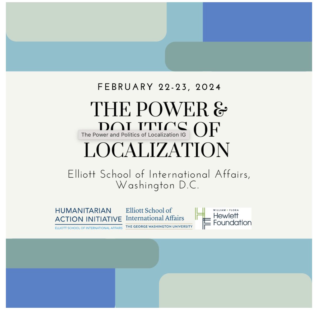 Conference paper ✔️ Anticipation rising for this upcoming #localization workshop <a href="/ElliottSchoolGW/">The Elliott School</a>! Looking forward to engaging discussions, reconnecting with old (and new!) friends, and presenting joint work with <a href="/DesrosiersME/">Marie-Eve Desrosiers</a> on the #triplenexus in DRC.