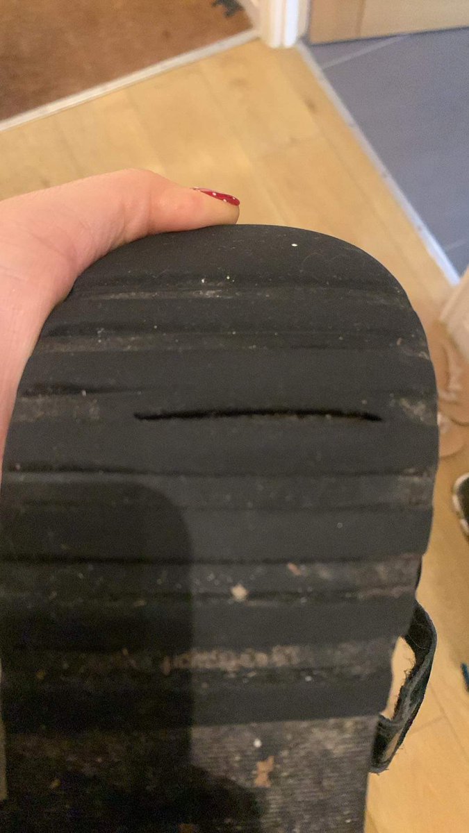 SarahBakerRoo's tweet photo. @KickersUK Daughters sole has split after less than 4 months wear. Had been recommended Kickers due to long-lasting, high quality school shoes. Help please. Purchased through Amazon store but return window has closed. https://t.co/iJgg1dzS05