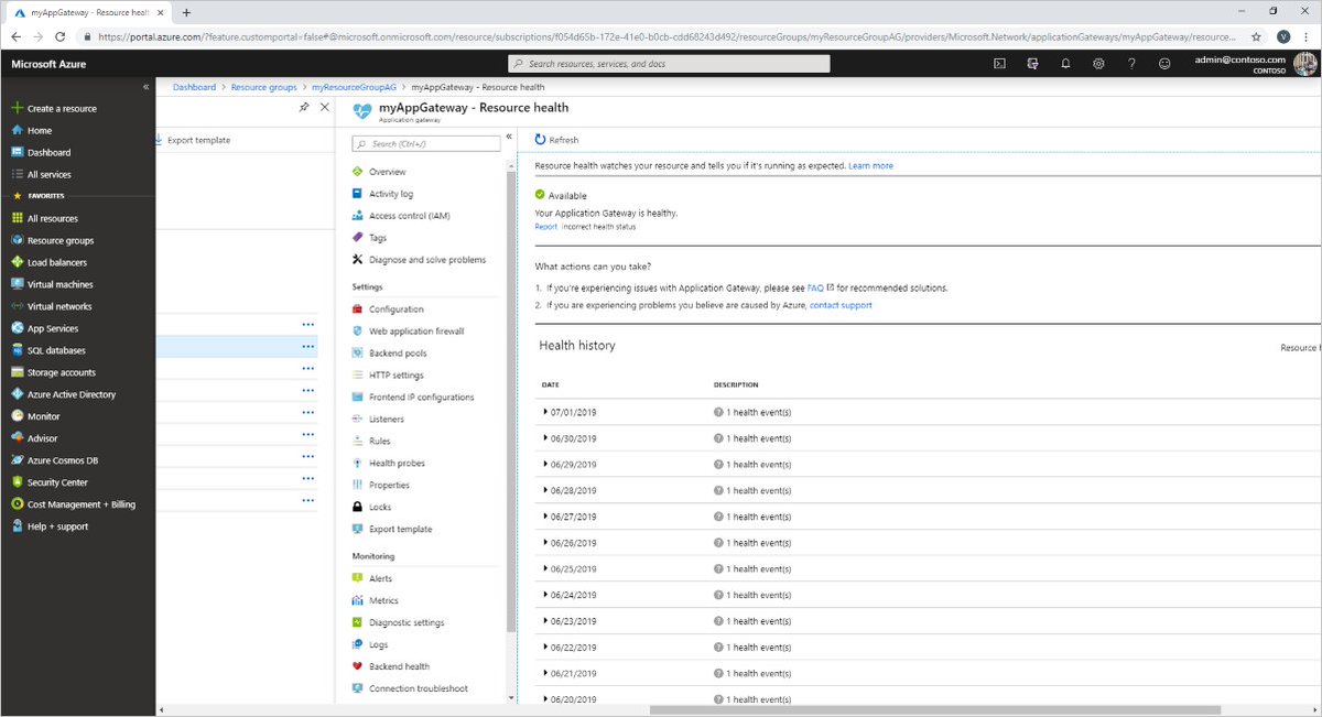 AzureSupport's tweet image. Stay informed about your #Azure Application Gateway's health with #ResourceHealth! Learn how to interpret statuses like Available, Unavailable, Unknown, and Degraded. Read more here: msft.it/6016iA9Iy