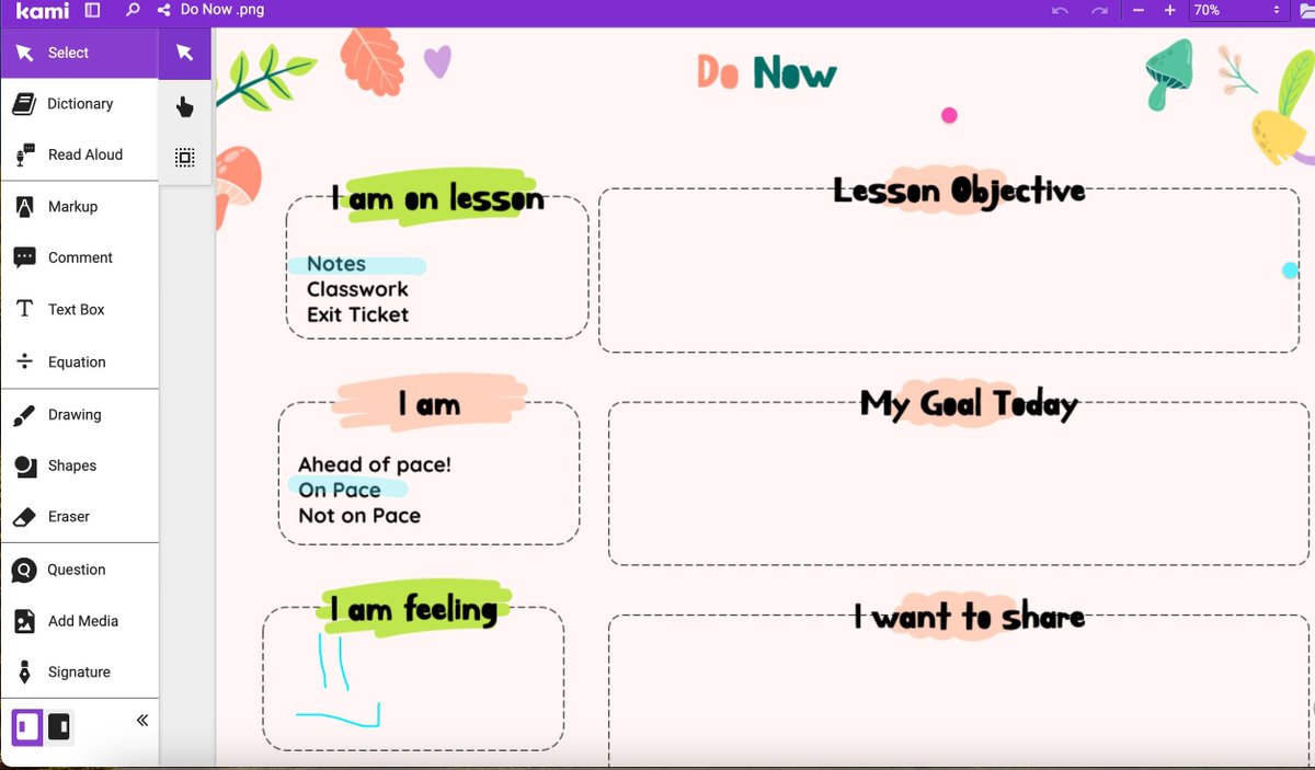 mrshowell24's tweet image. 🌟 Start your class off with a bang using the Do Now activity! Students reflect on their progress, set goals, and communicate with you through drawings and messages. It&apos;s a magical way to engage and inspire learning! #Education #ClassroomMagic  @kamiapp 

kami.app/SRH-96T-Vt7-rUc