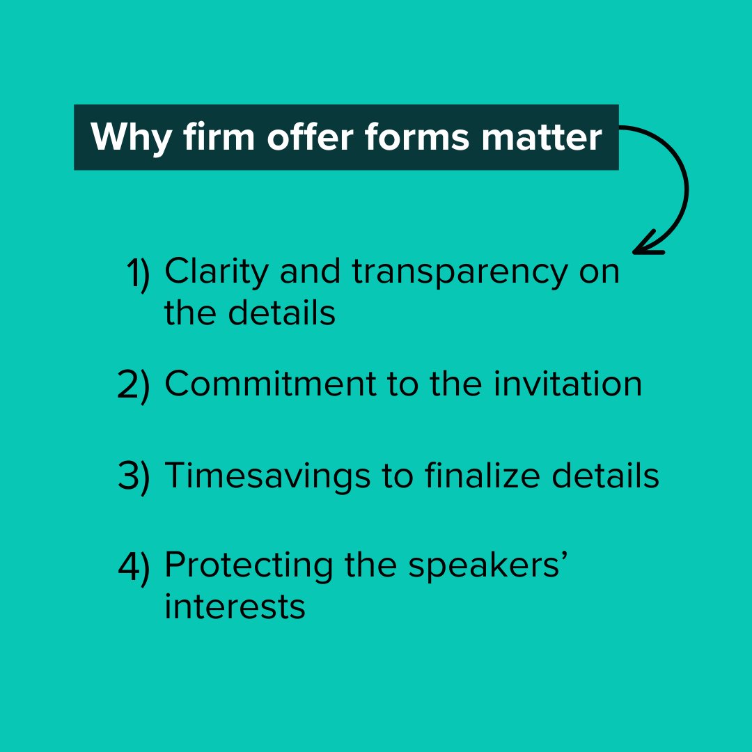 Want to know why speaker bureaus insist on firm offers? 🤔 Our latest blog breaks it down! Discover how these essential documents ensure clarity, commitment, and success for speakers and agencies alike. outspokenagency.com/blog/2024/2/8/… #EventProfs #EventPlanning