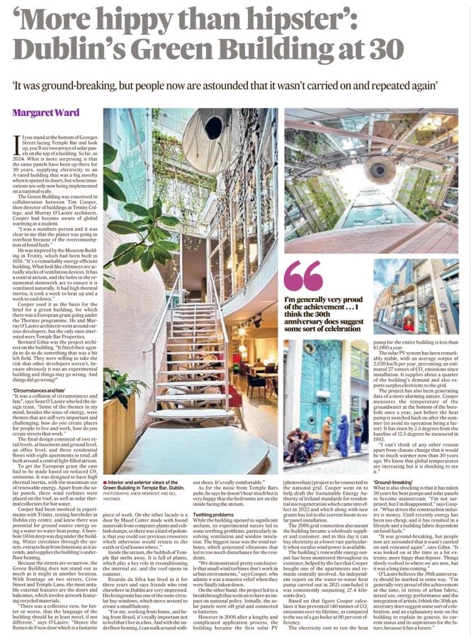 Good read about the groundbreaking green building in temple bar - 30 years old ⁦@IrishTimes⁩ ⁦⁦@50Pa⁩