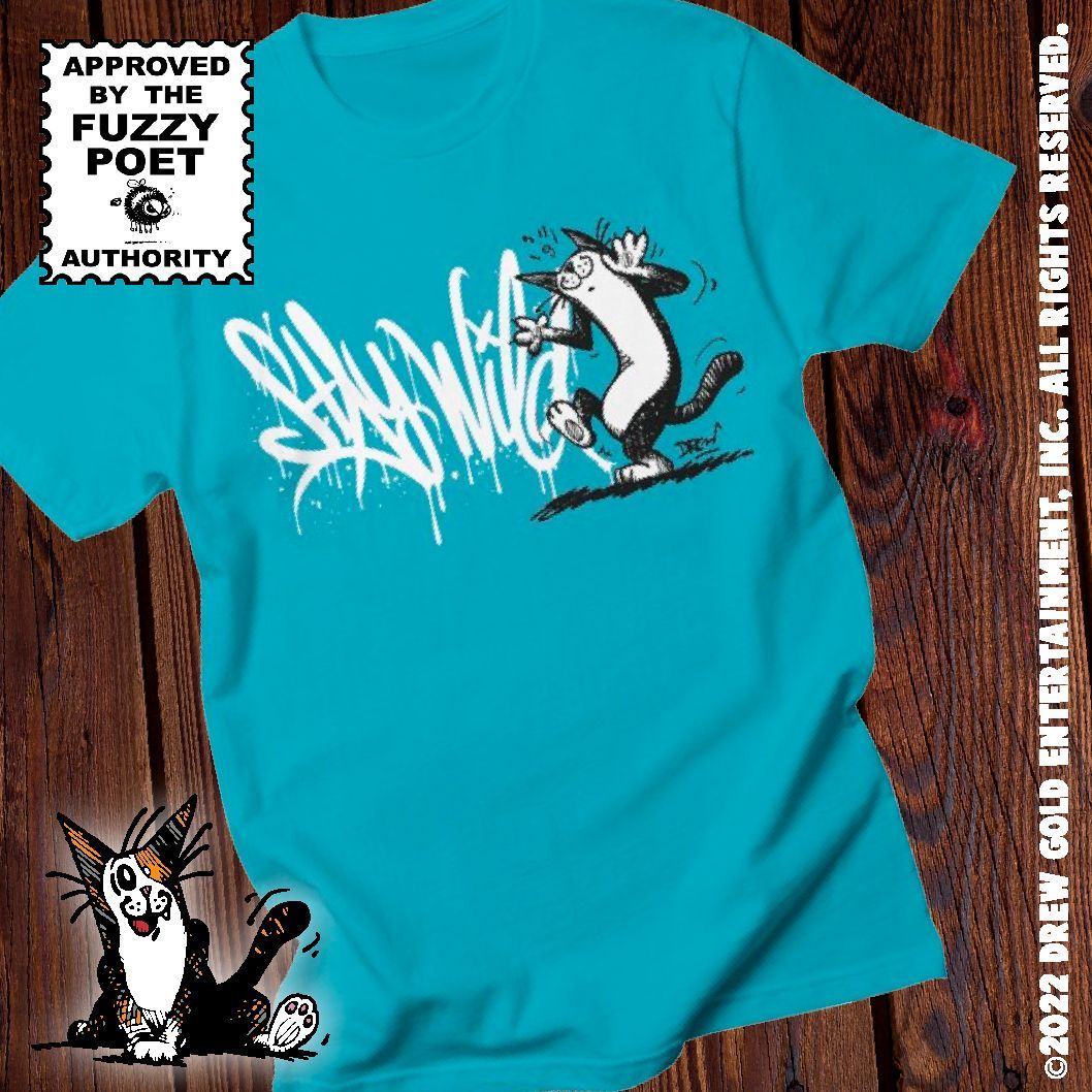 DrewGold's tweet image. Embrace the purr-fect blend of motivation, humor, and feline charm with this unique line inspired by the adventures of Professor Meow Meow and The Angry Bee. ✨ Wear the fuzziness: fuzzypoet.threadless.com 
#FuzzyPoetStyle #StickerMania #ButtonObsession #TshirtTreasures