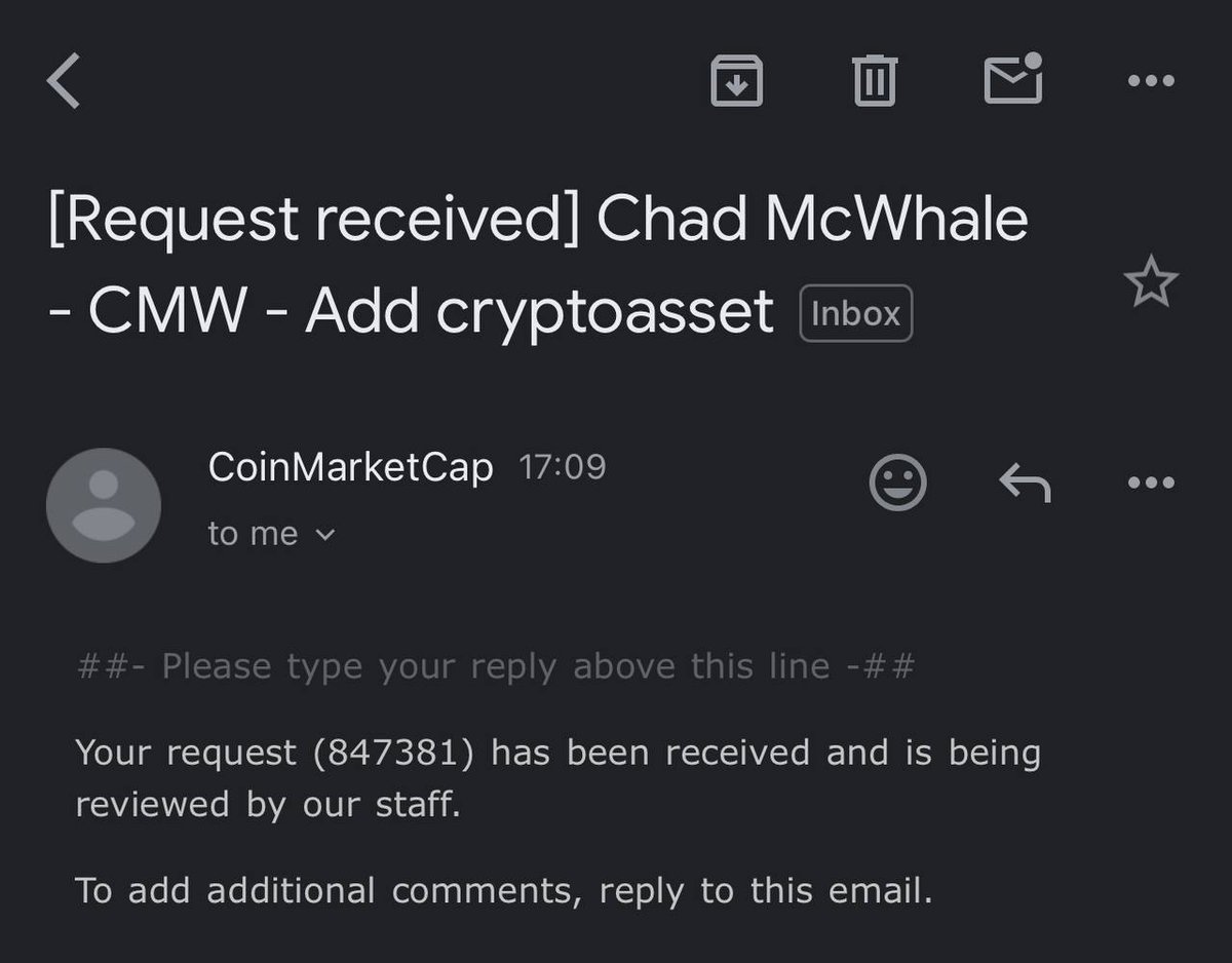 Next update for all you McWhales...
we submitted Chad McWhale to <a href="/CoinMarketCap/">CoinMarketCap</a>  and heard we will submit also to <a href="/coinlistings/">Coingecko Listings</a> <a href="/coingecko/">CoinGecko</a> !

We are Chad McWhale