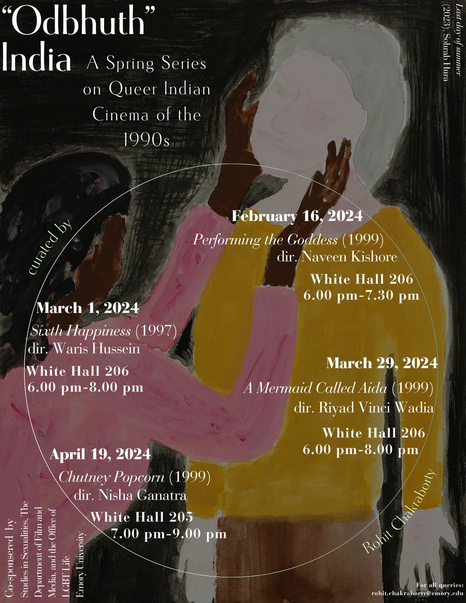 emory_wgss's tweet image. 🎬Join “Odbhuth India”, the Spring Series on Queer Indian Cinema of the 1990s! The first event will be on Feb 16, where Performing the Goddess (1999) dir. Naveen Kishore will be screened at white hall 206, at 6-7:30pm!📽️🍿

#emorywgss #studiesinsexualities