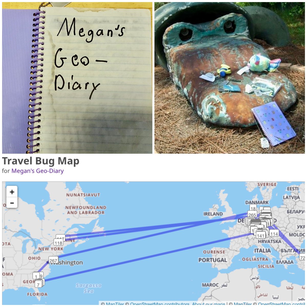 GoGeocaching's tweet image. ✈️ It’s not every day that you come across a #trackable with a story as remarkable as Megan's Geo-Diary, TB14KFJ. ✈️

🥰 bit.ly/3OzTqPK 🥰

Tell us your favorite trackable story in the comments below! ⬇️

#geocaching
