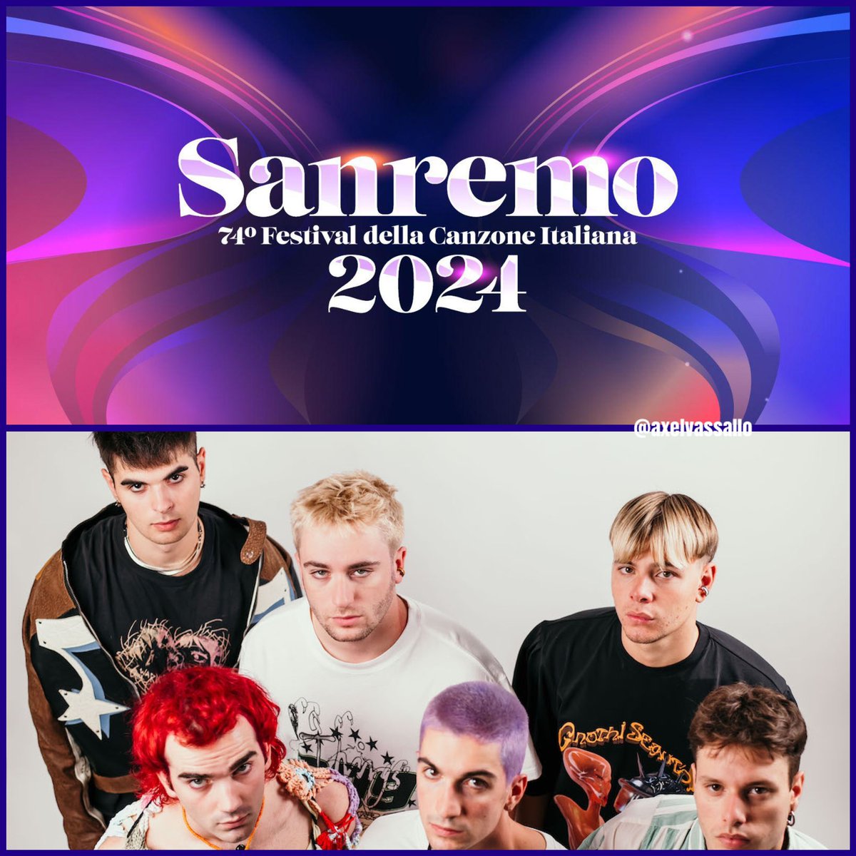 axelvassallo's tweet photo. #Sanremo2024
“… Questa città sembra una competizione, restiamo qua fermi a guardare la nostra generazione …” Terzi ad esibirsi in questa terza serata del festival la band dei #BNKR44 con il brano #GovernoPunk presentati da @freddepalma.
Voto: 7
📸: web https://t.co/otWeeKw3kC