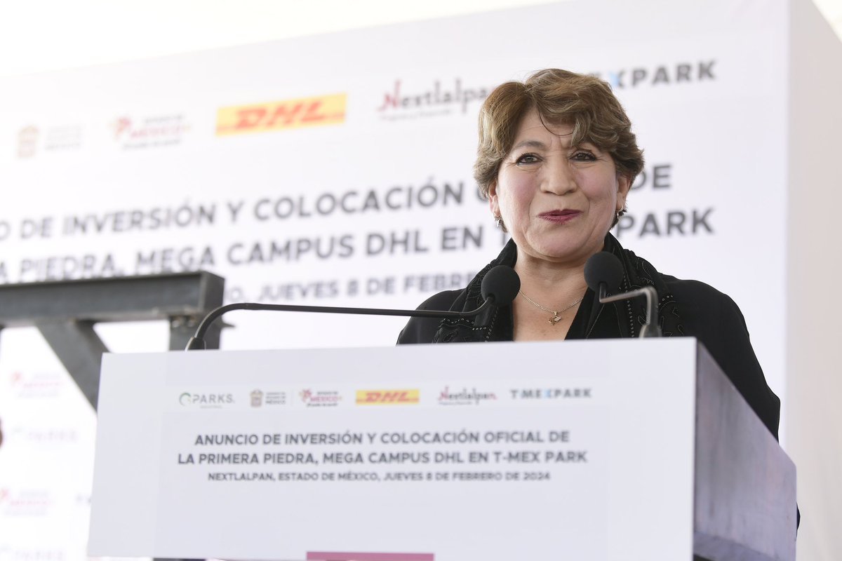 delfinagomeza's tweet photo. Con gran emoción, hoy acudí al anuncio de la inversión y la colocación de la primera piedra de DHL Supply Chain en el T-Mex Park, en #Nextlalpan. Este proyecto es el fruto de una fusión de voluntades entre los tres órdenes de Gobierno, el sector privado, la sociedad civil y el sector ferrocarrilero.
El T-Mex Park y la inversión de DHL Supply Chain traerán más de 600 mil empleos para los mexiquenses, abarcando municipios de Zumpango, Tultepec, Tultitlán, Tonanitla, Jaltenco, Tecámac, y extendiéndose hasta el Estado de Hidalgo.
El Estado de México continuará siendo el epicentro del desarrollo económico del país. Gracias a los empresarios y las empresas por su confianza.
#ElPoderDeServir
#DelfinaGobernadora