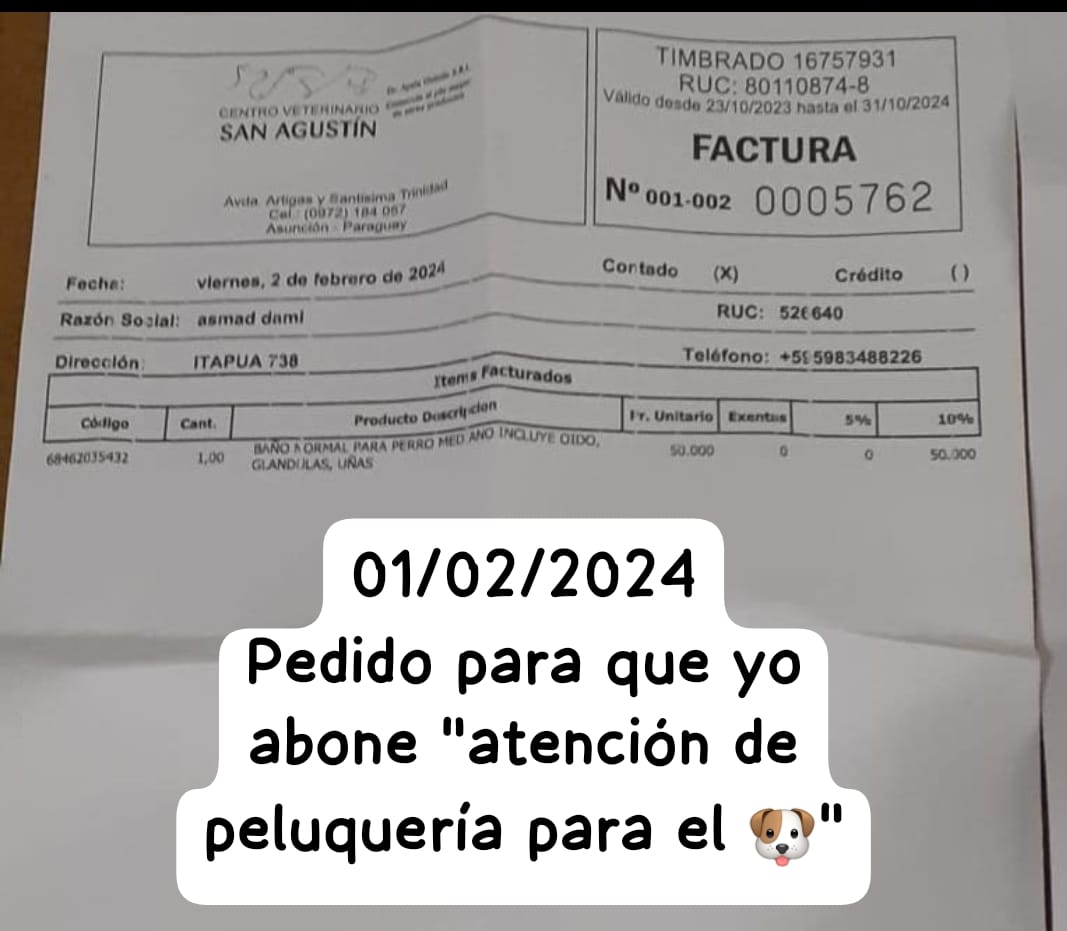 Sin embargo pasado algunos dias me volviste a pedir dinero, dinero y dinero. 
Incluso de gastos de peluquería del perro.