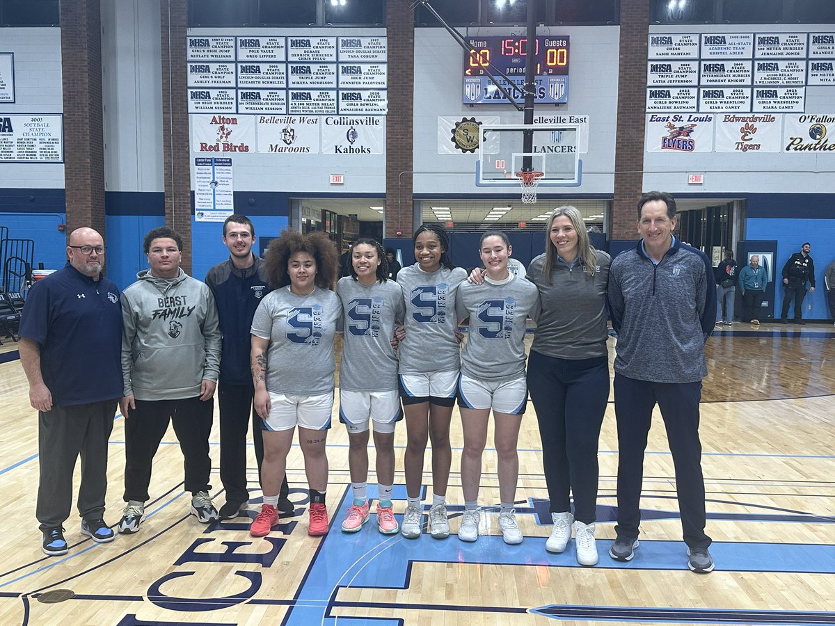BTHSEastLancers's tweet photo. Senior night for the Lancers girls basketball team.  Thank you to our seniors and their families for their dedication and commitment to the program.  #oncealanceralwaysalancer https://t.co/fZBnlSvadk