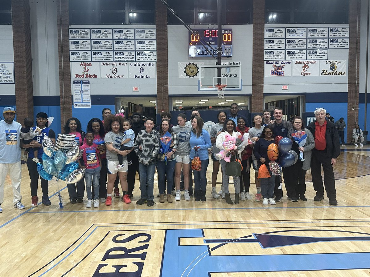 BTHSEastLancers's tweet photo. Senior night for the Lancers girls basketball team.  Thank you to our seniors and their families for their dedication and commitment to the program.  #oncealanceralwaysalancer https://t.co/fZBnlSvadk