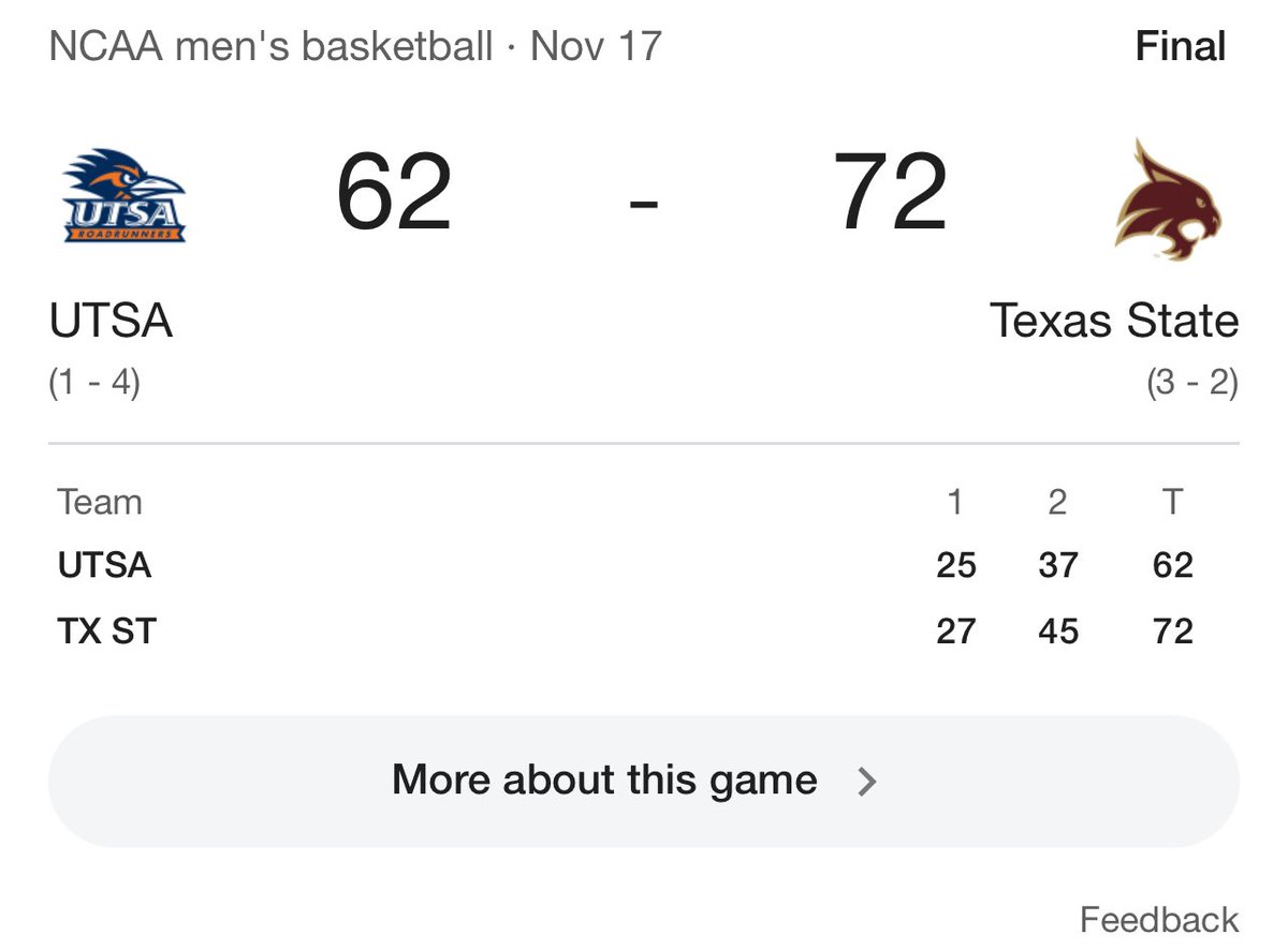 StateBy90's tweet photo. UTSA Folks 👋

I know you all don’t care about any of your 💩 sports outside of Football (We can tell by your facilities) but just reminding you all that you took another Bobcat L today 😁

Mens Basketball L
Women’s Basketball L
Softball L https://t.co/g9DTyx5c0e