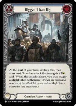 ChrHauck's tweet photo. Heavy Hitters limited is really fun so far.
I feel like Thunk/Wallop should cost 1 less and Auras should have been 3 Blocks tho.
This could balance out the difference in powerlevel of the classes and their standard weapons.
Otherwise im really happy with the set design. #fabtcg https://t.co/6SoCNVk4Sb
