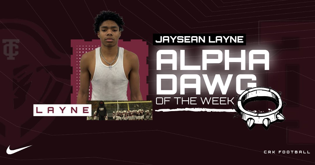 CRK Football (@tchsfootball24) on Twitter photo 🚨ALPHA DAWG OF THE WEEK 🚨
•
Displaying TENACITY, LEADERSHIP, AND TOUGHNESS in workouts!
•
<a href="/jayseanjl/">Jaysean Layne</a>
#GrindsetMentality #PTC24 🚨ALPHA DAWG OF THE WEEK 🚨
•
Displaying TENACITY, LEADERSHIP, AND TOUGHNESS in workouts!
•
<a href="/jayseanjl/">Jaysean Layne</a>
#GrindsetMentality #PTC24