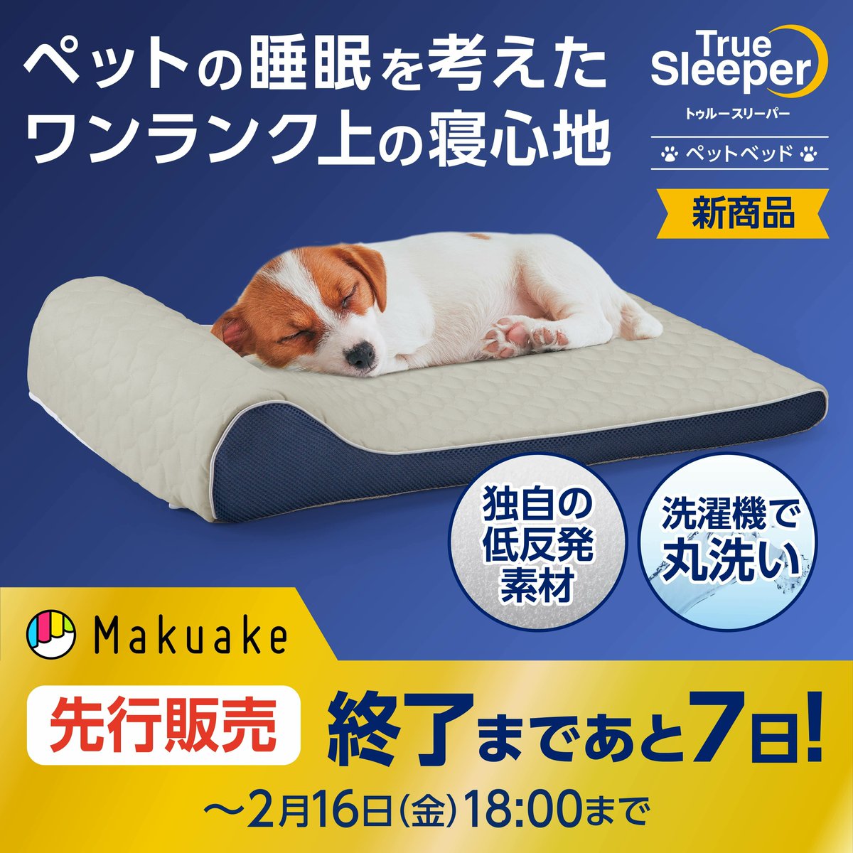 トゥルースリーパー ペットベッド」のMakuakeでの先行販売が終了まで