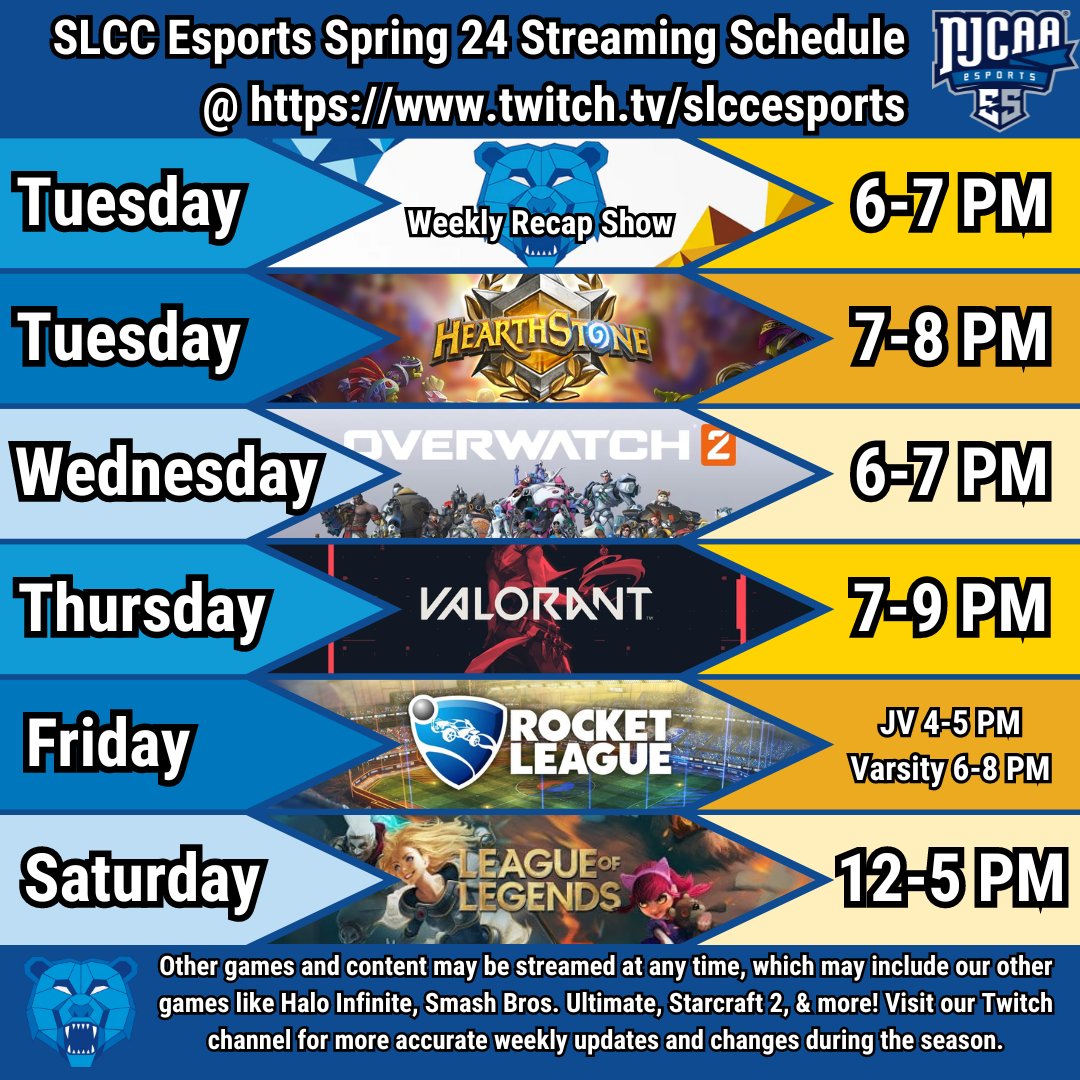 slccesports's tweet photo. Our students are making great efforts to improve our streams, especially since we have now earned affiliate status on Twitch! Every view helps us earn funding to further support our students. Watch us weekly at https://t.co/fl8YRv4EmX @slccesports #slccesports #njcaae https://t.co/lOYhctK68p