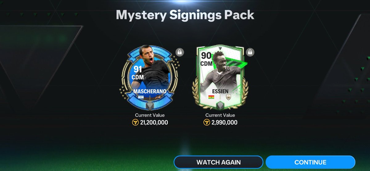 #fc24 #fcmobile #EAFC24 #mysterysignings Which mystery signing milestone did you go for? Who did you get? Drop them in the comments below ⬇️⬇️ 🔁RT appreciated I got 90 CDM Essien W or L? Will be going into 93-94 exchange! @tutiofifa @minusfcmobile @Jacobek08 @Wolfman__HD…