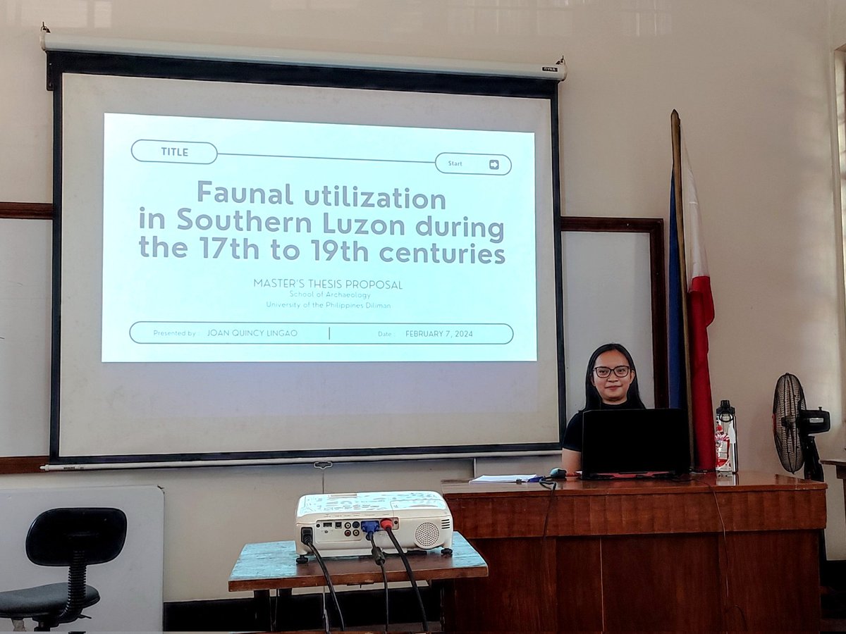 Last Monday, our Zooarcher, Joan Quincy Lingao, successfully defended her Master's thesis proposal entitled "Faunal Utilization in Southern Luzon during the 17th to 19th Centuries." 

Congratulations, Quincy, we are proud of you!! 🎉✨