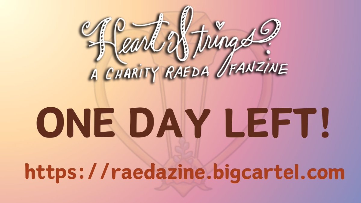 1⃣ MORE DAY OF LEFTOVERS: Don't miss your shot to get this fantastic zine and the incredible merch that goes with it! Leftovers close at 11:59PM EST TOMORROW, February 9! We might have some last minute items after, and we'll announce if that's the case! raedazine.bigcartel.com