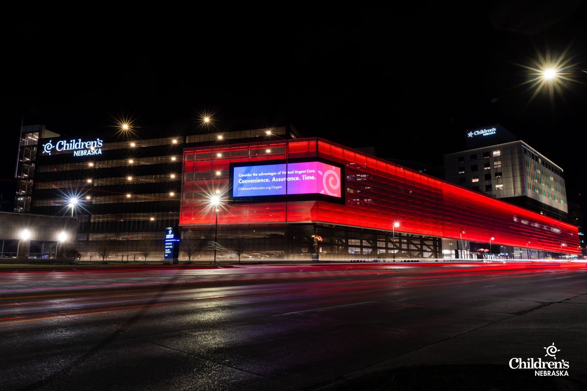 Heart Month & Congenital Heart Defect Awareness Week are in full swing at Children's Nebraska, with our Hubbard Center lit red to honor our heart community! ❤️ Children's Criss Heart Center is proud to serve patients and families with the region’s most comprehensive cardiac care.