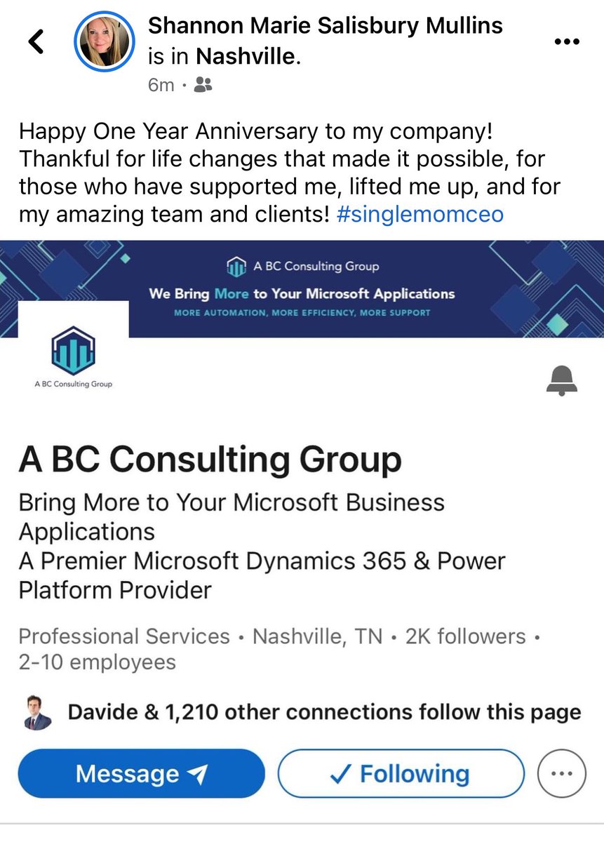 1ShannonMullin1's tweet image. We did it. Even when we didn't think we could! Believe in yourself and surround yourself with those that believe in you! 🙌🙌🙌 happy year one to @ABCConsultingGp! #Entrepreneur #femaleceo #singlemomceo #Startup #microsoftpartner