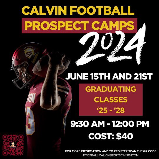 CalvinKnightsFB's tweet image. Calling ALL future KNIGHTS! #GoKnights ⚔️ #CampSeason