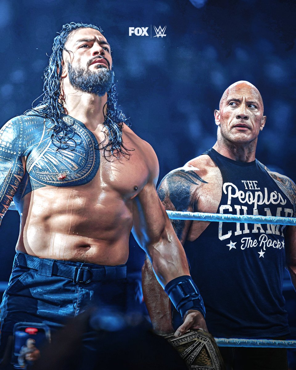 WWEonFOX's tweet photo. The New Bloodline? 

@TheRock @WWERomanReigns #WrestleMania https://t.co/FgjaYKxVPV