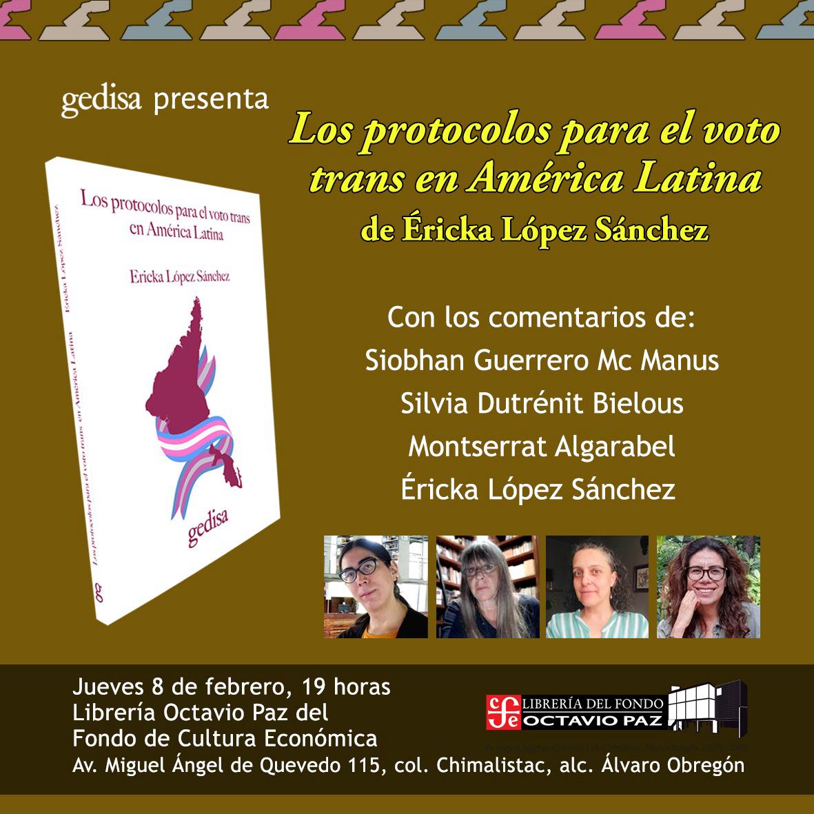 ShellJosue's tweet image. En la presentación de &quot;Los protocolos para el voto trans en América Latina&quot; de @ErickaEliberte alas 19hrs en la @FCEMexico #LibreriaOctavioPaz CDMX🇲🇽🏳️‍⚧️😍