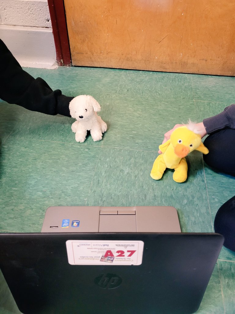 Some FI Bulldogs were writing, performing, and recording scripts, to practice dialogue today (with the support of some stuffie pals)!