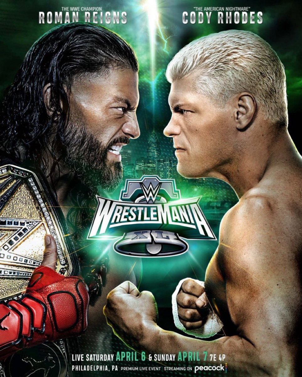 Official: Roman Reigns vs Cody Rhodes in the main event of Wrestlemania 40 in Philadelphia. 

#LincolnFinancialField