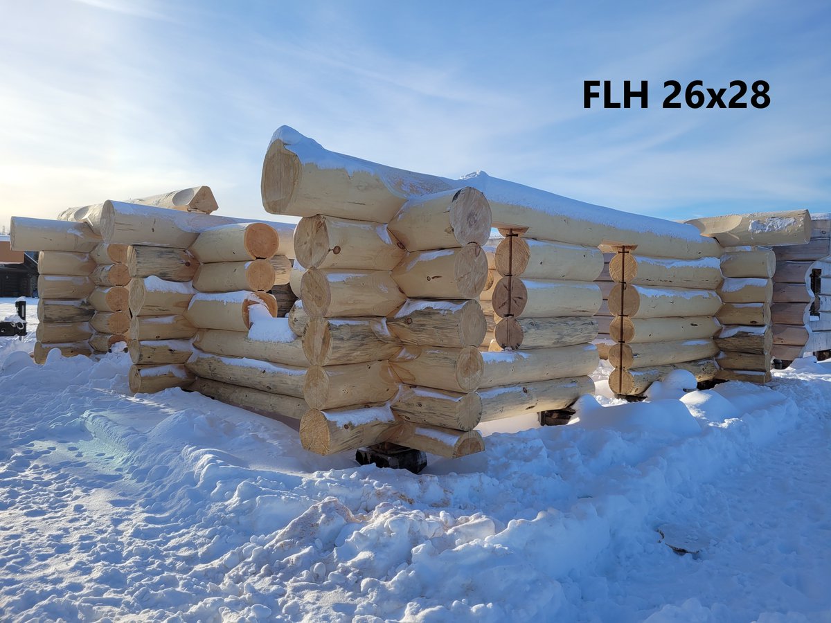 Our latest Demo under construction at Flynn Log Homes.