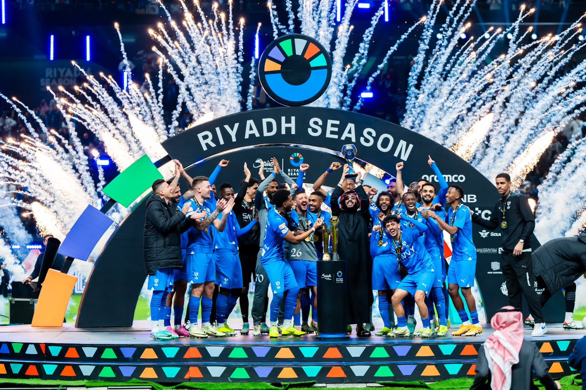 Turki_alalshikh's tweet photo. ختام #كأس_موسم_الرياض بفوز فريق الهلال 🏆🇸🇦⚽️

The finale between Al Hilal vs Al Nassr ends up with Al Hilal winning the match for #RiyadhSeasonCup 🏆🇸🇦⚽️

#BigTime
#RiyadhSeason
#برنامج_جودة_الحياة https://t.co/x3NO6C5cLq