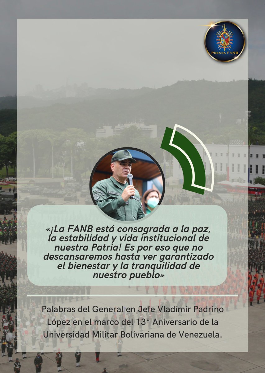 #08Feb || La #FANB está apegada a los deberes constitucionales, a la defensa de nuestra Patria, y a garantizar el bienestar y la Paz de nuestro País, ¡Somos garantes de la estabilidad y la armonía de nuestro Pueblo venezolano!