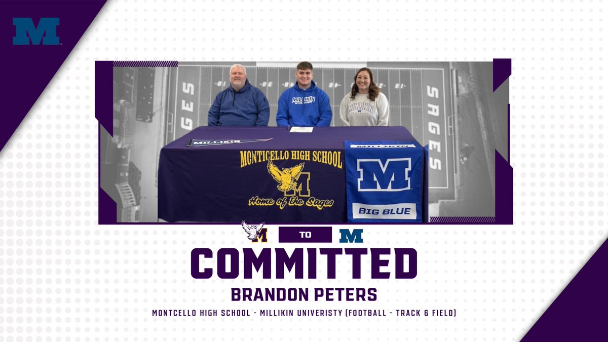 Congratulations to senior, Brandon Peters who will continue his academic and athletic career at Millikin University participating in football along with track &amp; field. #GoSages #GoBigBlue