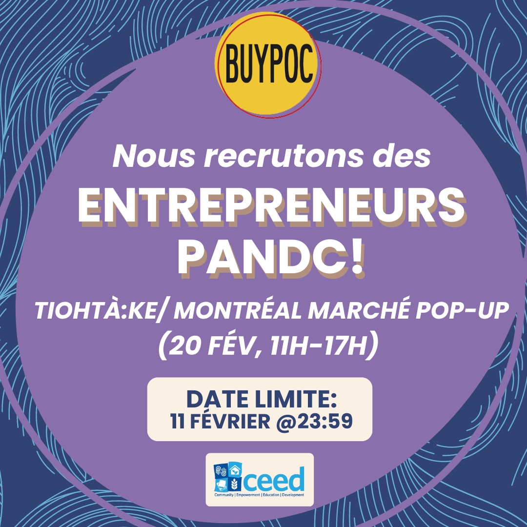February Edition! 💌🌹✊🏽

Attention to all BIPOC Entrepreneurs! Are you ready to shine at CEED’s February BUYPOC Market? 🛒🔥

Deadline to apply: Sunday, February 11th <a href="/11/">Eleven</a>:59PM! Click below to register on the BUYPOC website &amp; apply! ✅ buypoc.ca