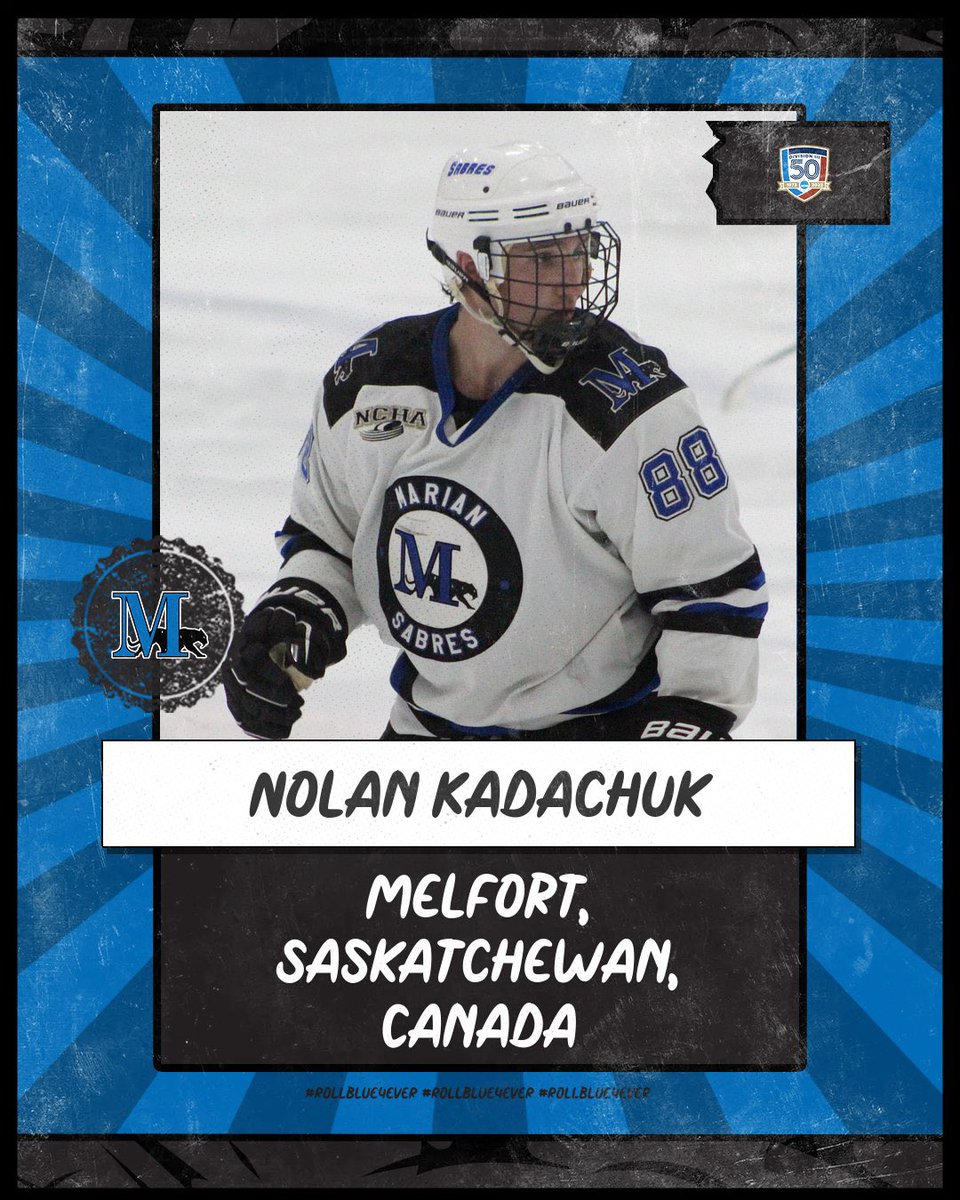 MU_Mens_Hockey's tweet photo. Senior Feature
It’s Senior Week Sabre fans. Lets introduce our 11th of 12 seniors
From Melfort, Saskatchewan 🇨🇦
Junior Team @SJHL_Mustangs (SJHL)
A Harris Cup Champion
#88 Nolan Kadachuk
#RollBlue4Ever https://t.co/9kP5MWKXn0
