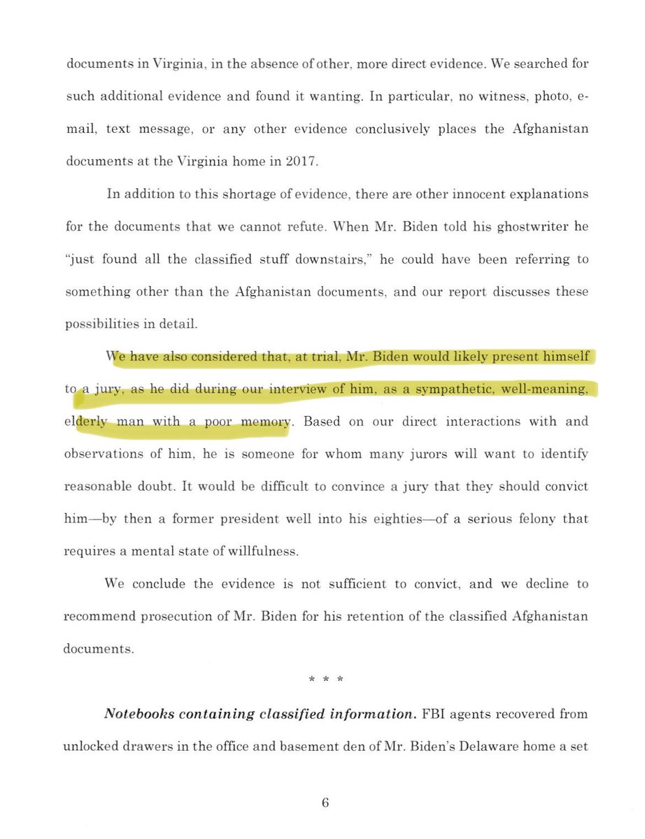 frankcorder's tweet image. So because Biden’s a nice guy with poor memory and shows remorse, he won’t get prosecuted for mishandling classified documents. Noted. #HurReport #SpecialCounsel